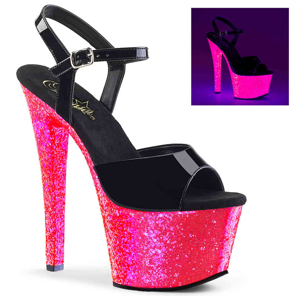 Pleaser - SKY-309UVLG Ankle strap sandal, Pole dance shoes - Pole dance shoes - Pink